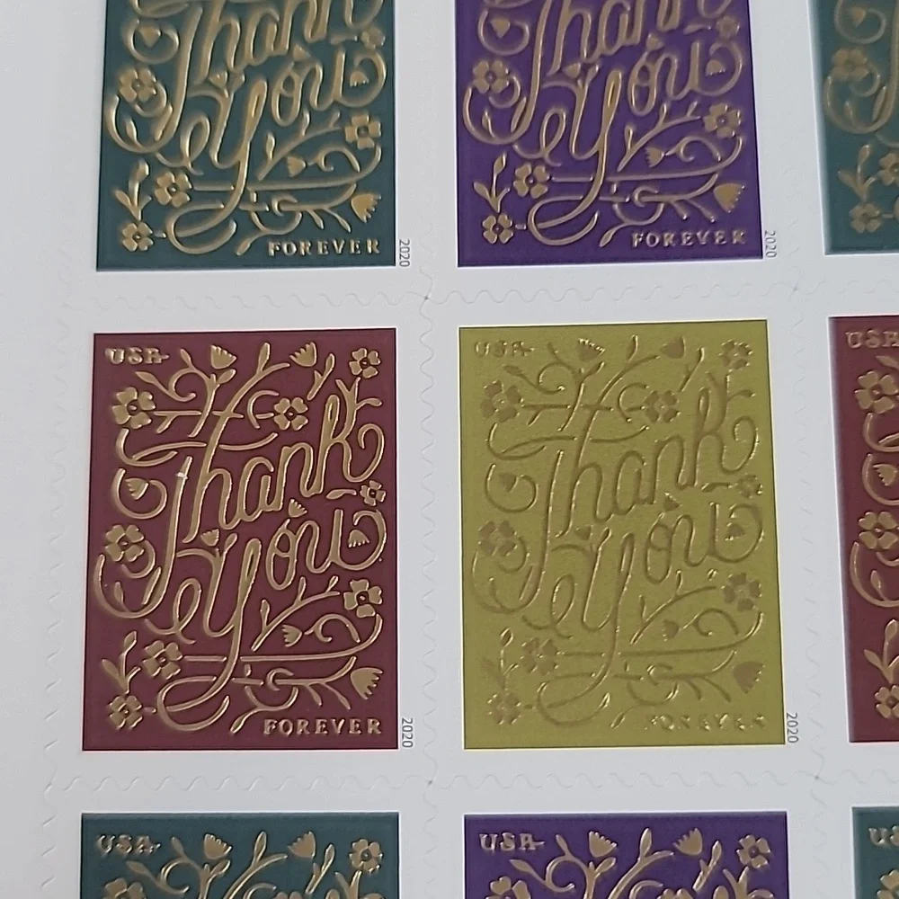 100 Thank You 2020 USPS Forever Postage Stamps Wedding Cards Birthday Christmas‎